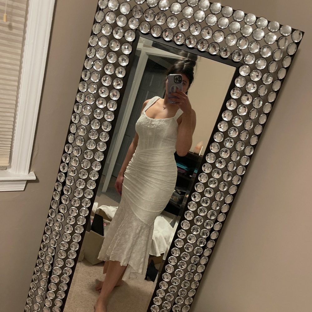SHEIN White Midi Dress